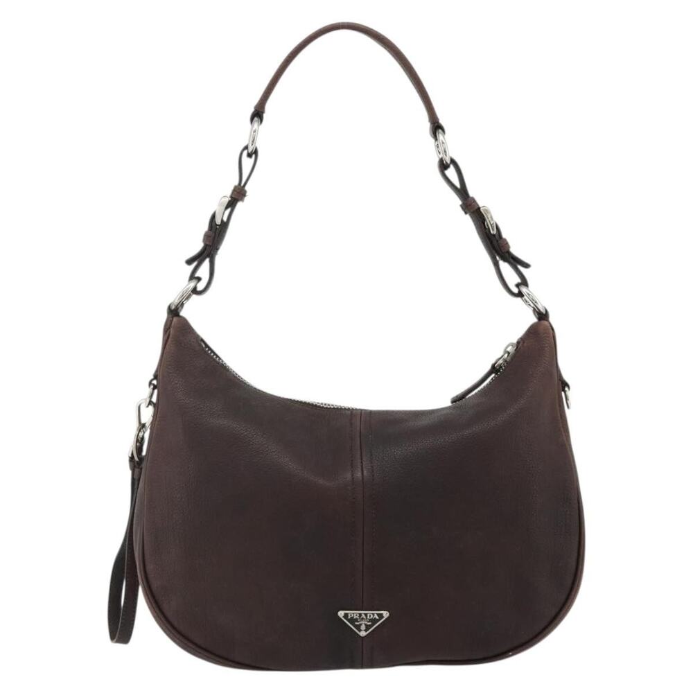 Prada Leather Shoulder Bag Brown